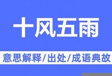 十风五雨的意思,十风五雨的近义词反义词,十风五雨造句例句,十风五雨出处及解释-生活随想记录