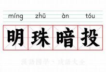 明珠暗投的意思,明珠暗投的近义词反义词,明珠暗投造句例句,明珠暗投出处及解释-生活随想记录